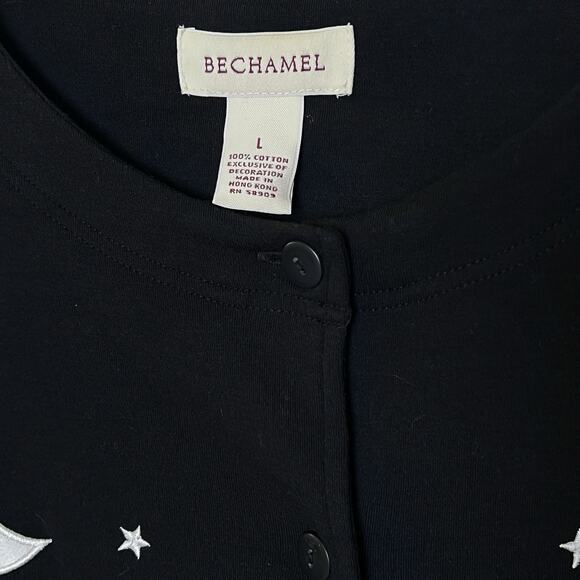 Vintage Bechamel Polar Bear Sweater Womens Large Black Button Cardigan Holidays - Picture 5 of 9